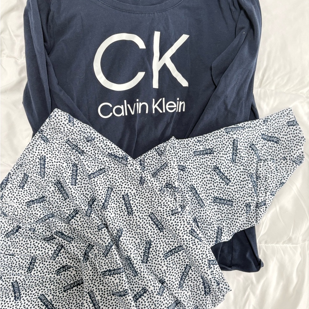 Calvin Klein Kids Pajama Set - Dark Blue and White